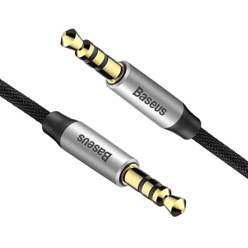 Аудіо-кабель Baseus Yiven M30 3.5 мм-M/3.5 мм-M, 1 м, Silver/Black (CAM30-BS1) - мініатюра 2