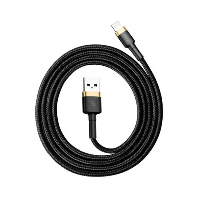 Кабель Baseus Cafule USB-Lightning, 1.5A, 2м Black/Gold (CALKLF-CV1) - зображення 1