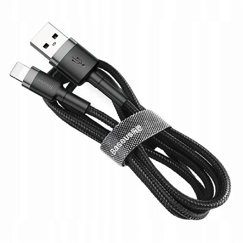 Кабель Baseus Cafule USB-Lightning, 2A, 3м Black/Grey (CALKLF-RG1) - зображення 1