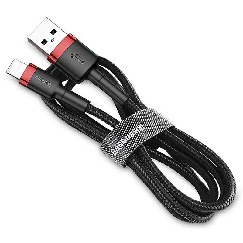 Кабель Baseus Cafule USB-Lightning, 2A, 3м Black/Red (CALKLF-R91) - мініатюра 2