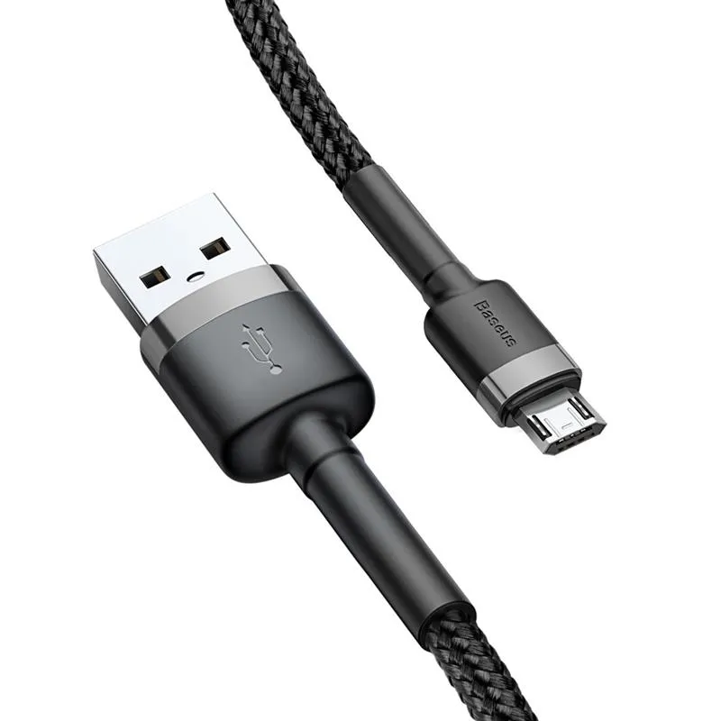 Кабель Baseus Cafule USB-microUSB, 1.5A, 2м Black/Grey (CAMKLF-CG1) - зображення 1