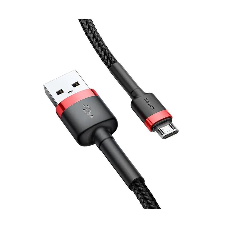 Кабель Baseus Cafule USB-microUSB, 1.5A, 2м Black/Red (CAMKLF-C91) - мініатюра 2