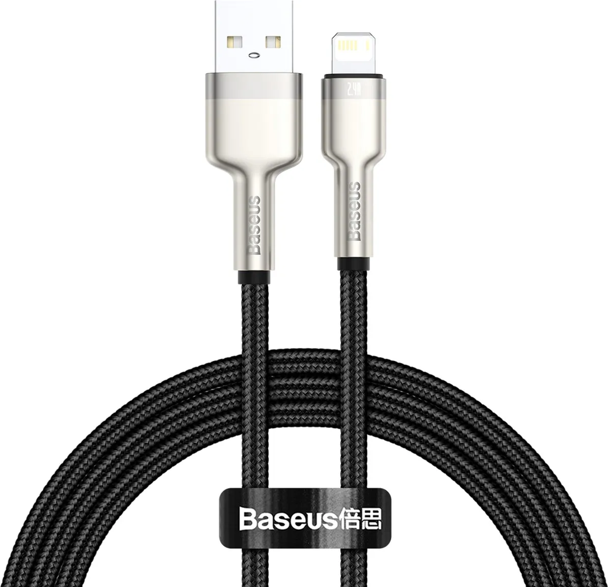 Кабель Baseus Cafule Metal USB-Lightning, 1м Black (CALJK-A01) - зображення 1
