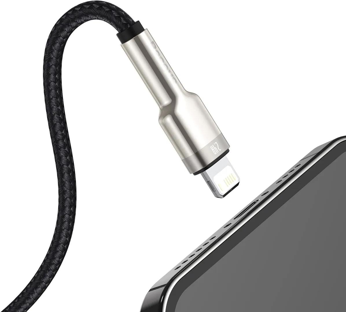 Кабель Baseus Cafule Metal USB-Lightning, 1м Black (CALJK-A01) - мініатюра 5