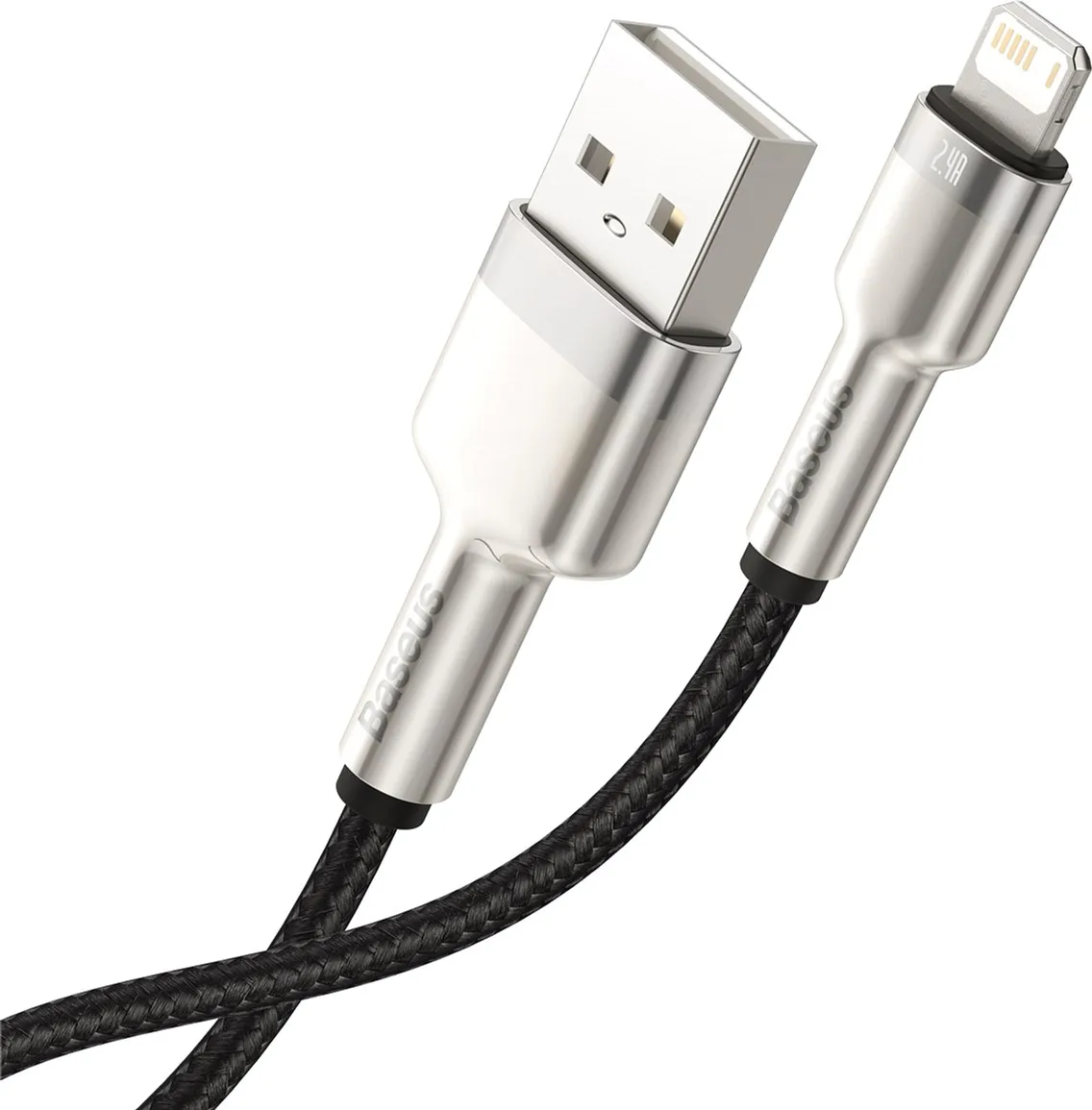 Кабель Baseus Cafule Metal USB-Lightning, 2м Black (CALJK-B01) - мініатюра 4