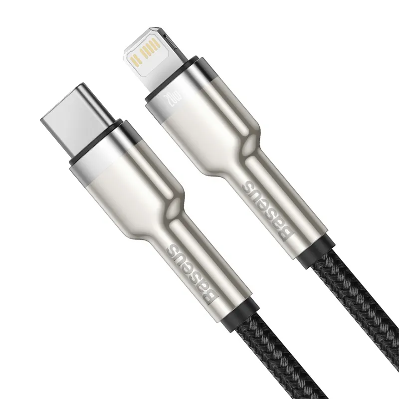 Кабель Baseus Cafule Metal USB-C-Lightning, 2м Black (CATLJK-B01) - мініатюра 2