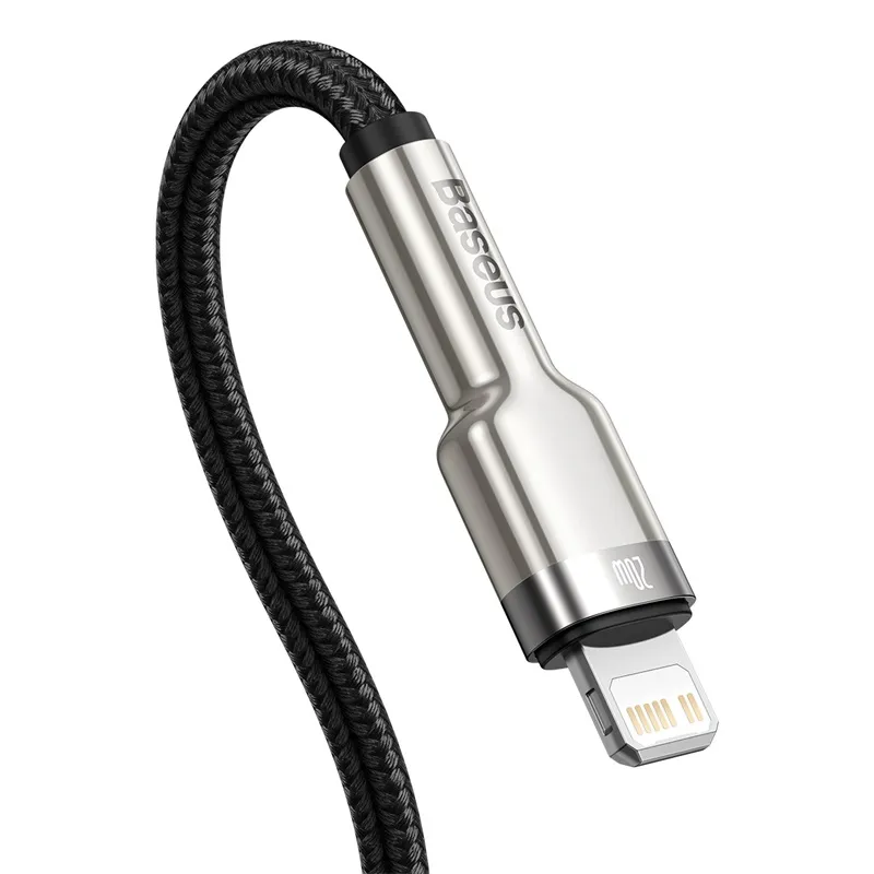 Кабель Baseus Cafule Metal USB-C-Lightning, 2м Black (CATLJK-B01) - мініатюра 3