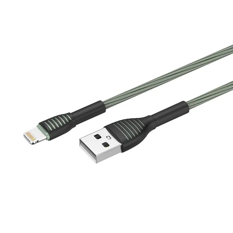 Кабель ColorWay USB - Lightning (M/M), braided cloth, 3 А, 1 м, Gray (CW-CBUL041-GR) - мініатюра 5