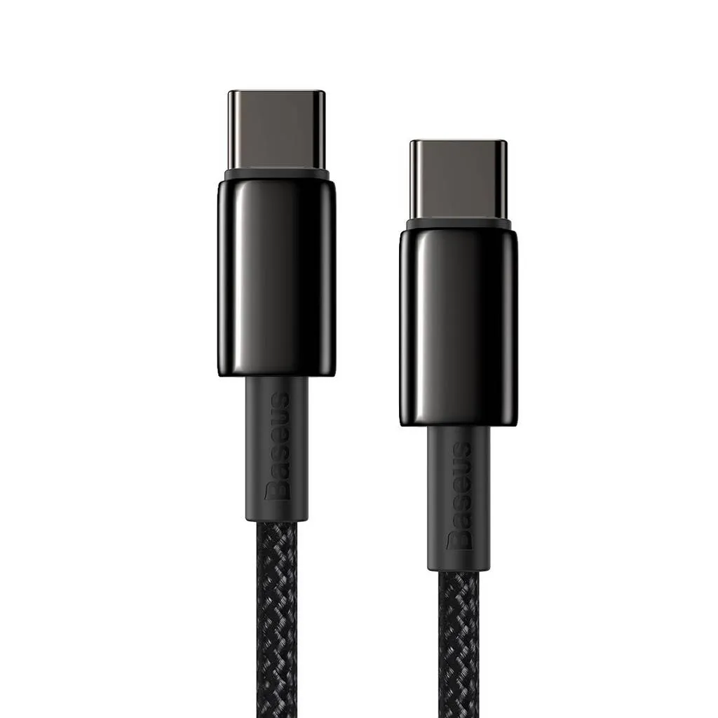 Кабель Baseus Tungsten Gold USB-C-USB-C, 2м Black (CATWJ-A01) - мініатюра 2
