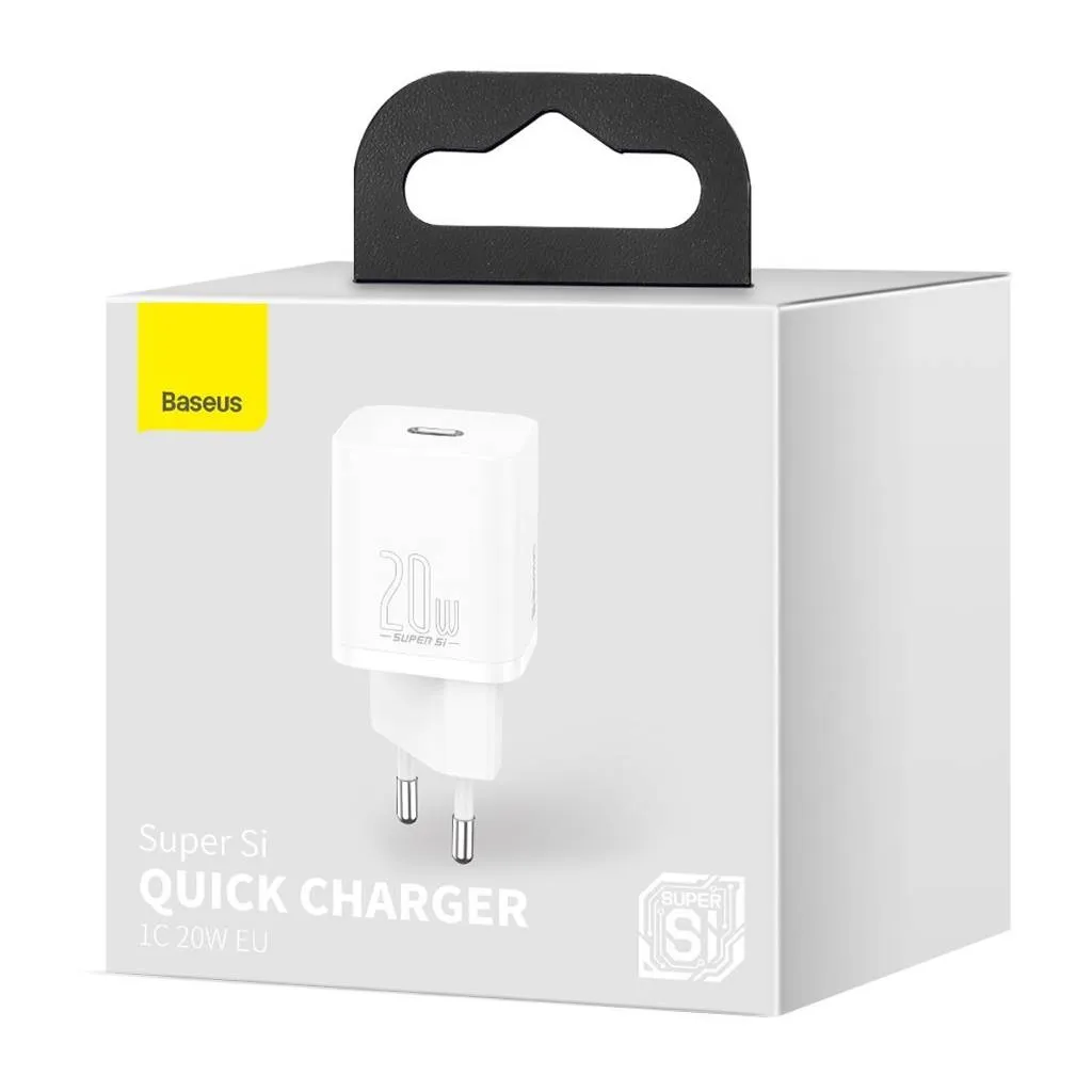 Мережевий зарядний пристрій Baseus Super Silicone PD Charger (1USB-C) 20W White (CCSUP-B02) - мініатюра 7