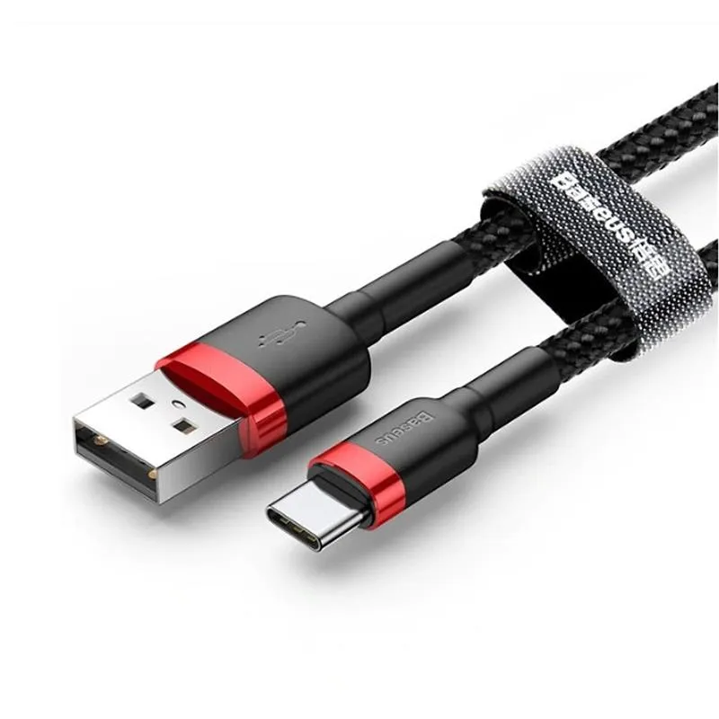 Кабель Baseus Cafule USB-Lightning, 1.5A, 2м Black/Red (CALKLF-C19) - зображення 1