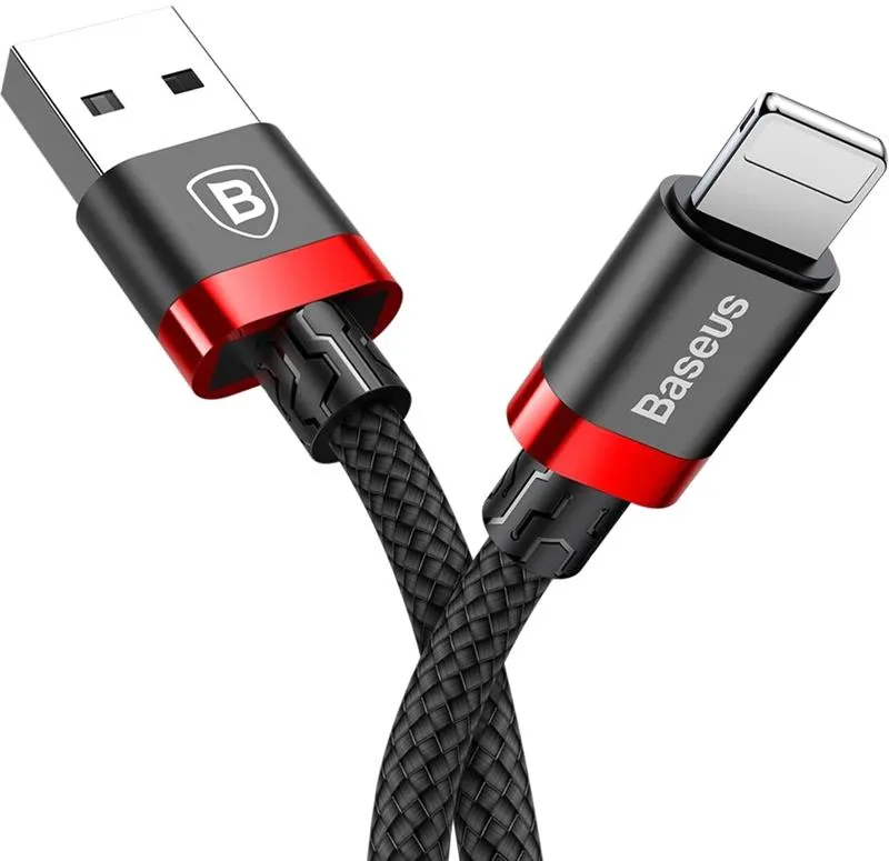 Кабель Baseus Cafule USB-Lightning, 1.5A, 2м Black/Red (CALKLF-C19) - мініатюра 2