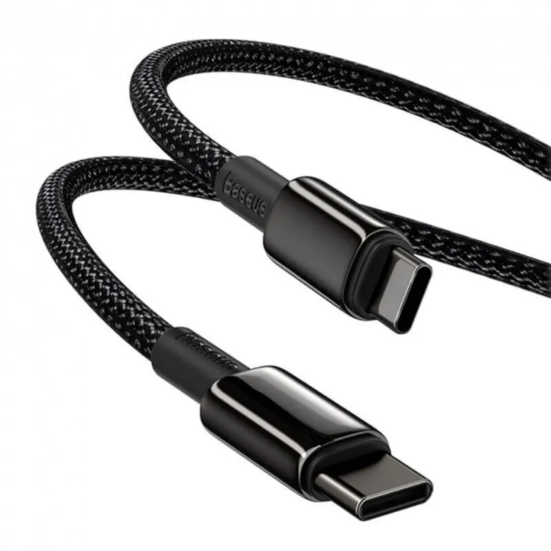 Кабель Baseus Tungsten Gold Fast Charging USB-C-USB-C, 1м Black (CATWJ-01) - зображення 1