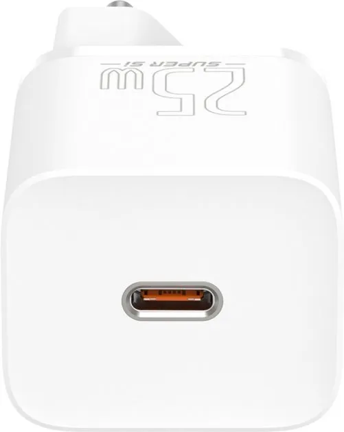 Мережевий зарядний пристрій Baseus Super Silicone PD Charger 25W (1Type-C) White (TZCCSUP-L02) + кабель Type-C - мініатюра 4