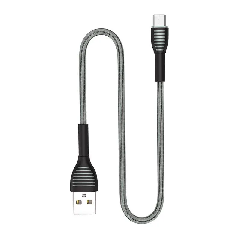 Кабель ColorWay USB - micro USB (M/M), Braided Cloth, 3 А, 1 м, Gray (CW-CBUM041-GR) - зображення 1