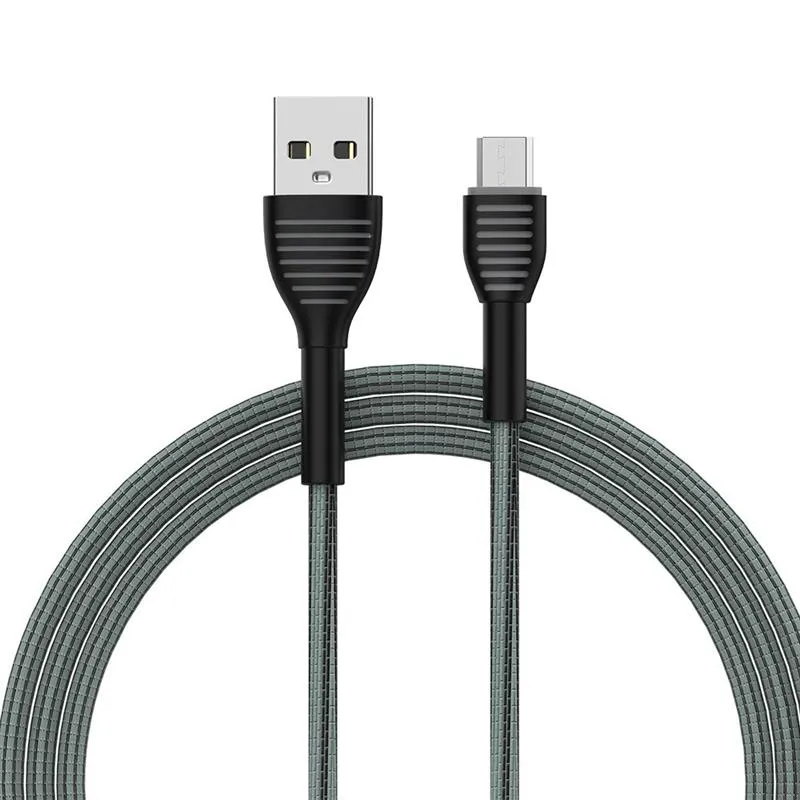 Кабель ColorWay USB - micro USB (M/M), Braided Cloth, 3 А, 1 м, Gray (CW-CBUM041-GR) - мініатюра 2