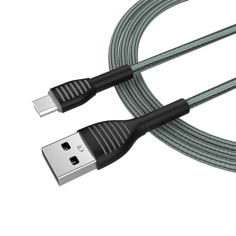 Кабель ColorWay USB - micro USB (M/M), Braided Cloth, 3 А, 1 м, Gray (CW-CBUM041-GR) - мініатюра 4