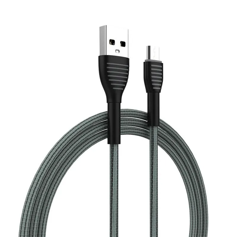 Кабель ColorWay USB - micro USB (M/M), Braided Cloth, 3 А, 1 м, Gray (CW-CBUM041-GR) - мініатюра 5