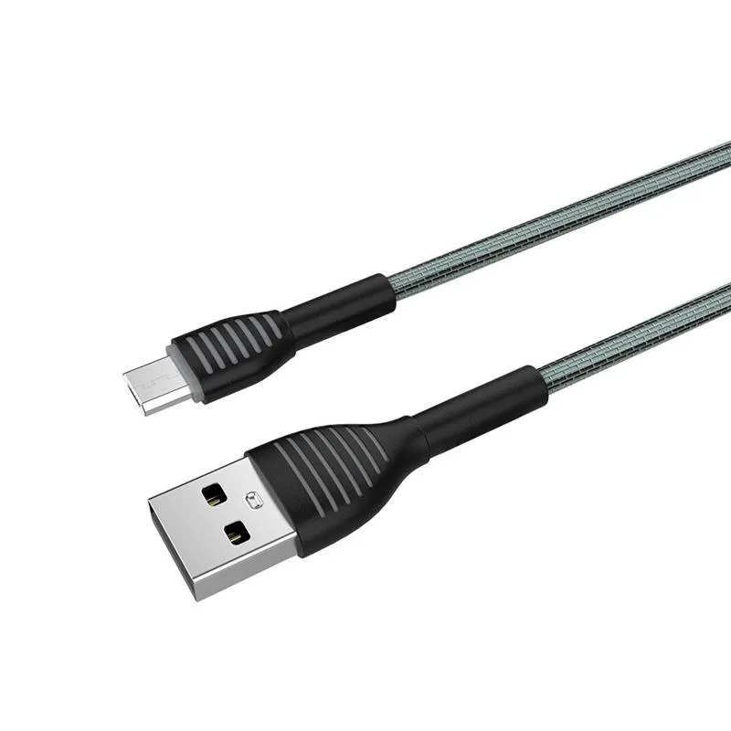 Кабель ColorWay USB - micro USB (M/M), Braided Cloth, 3 А, 1 м, Gray (CW-CBUM041-GR) - мініатюра 6