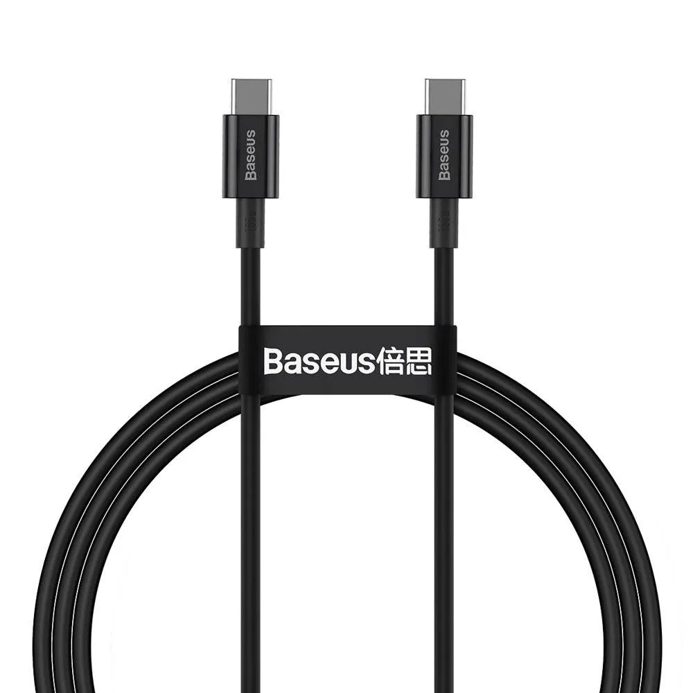 Кабель Baseus Superior Fast Charging USB Type-C - USB Type-C (M/M), 1 м, Black (CATYS-B01) - зображення 1