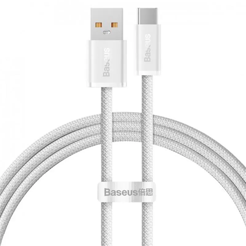 Кабель Baseus Dynamic USB - USB Type-C (M/M), 20 V/5 A, 100 W, 1 м, White (CALD000602) - зображення 1