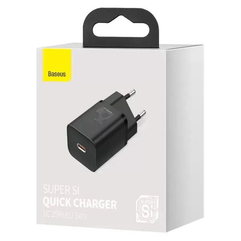 Мережевий зарядний пристрій Baseus Super Si Quick Charger 1C (1USB-C) 25W Black (CCSP020101) - мініатюра 7