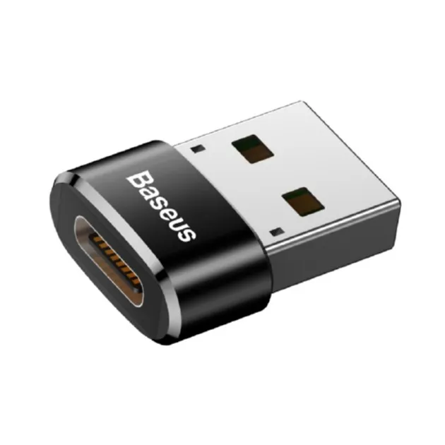 Адаптер Baseus Mini USB Type-C - USB (F/M) Black (CAAOTG-01) - зображення 1