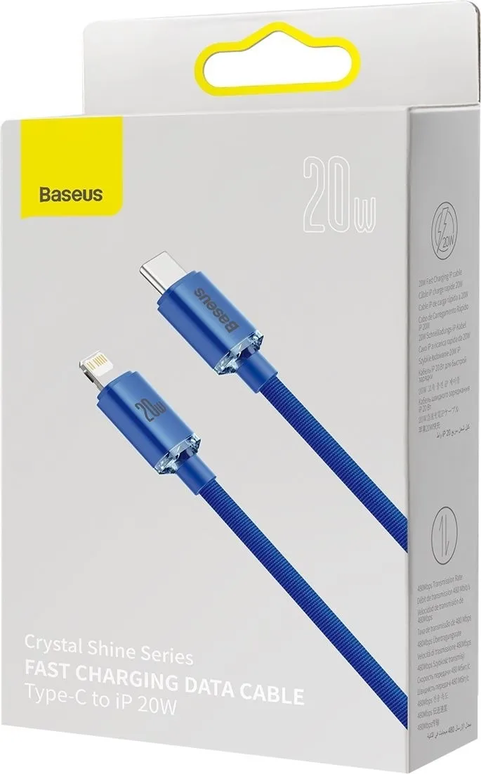 Кабель Baseus USB Type-C - Lightning (M/M), 1.2 м, Blue (CAJY000203) - мініатюра 2