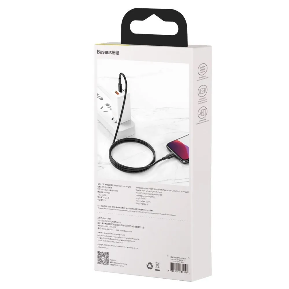 Кабель Baseus USB Type-C - Lightning PD (M/M), 1 м, Black (CATLGD-01) - мініатюра 6