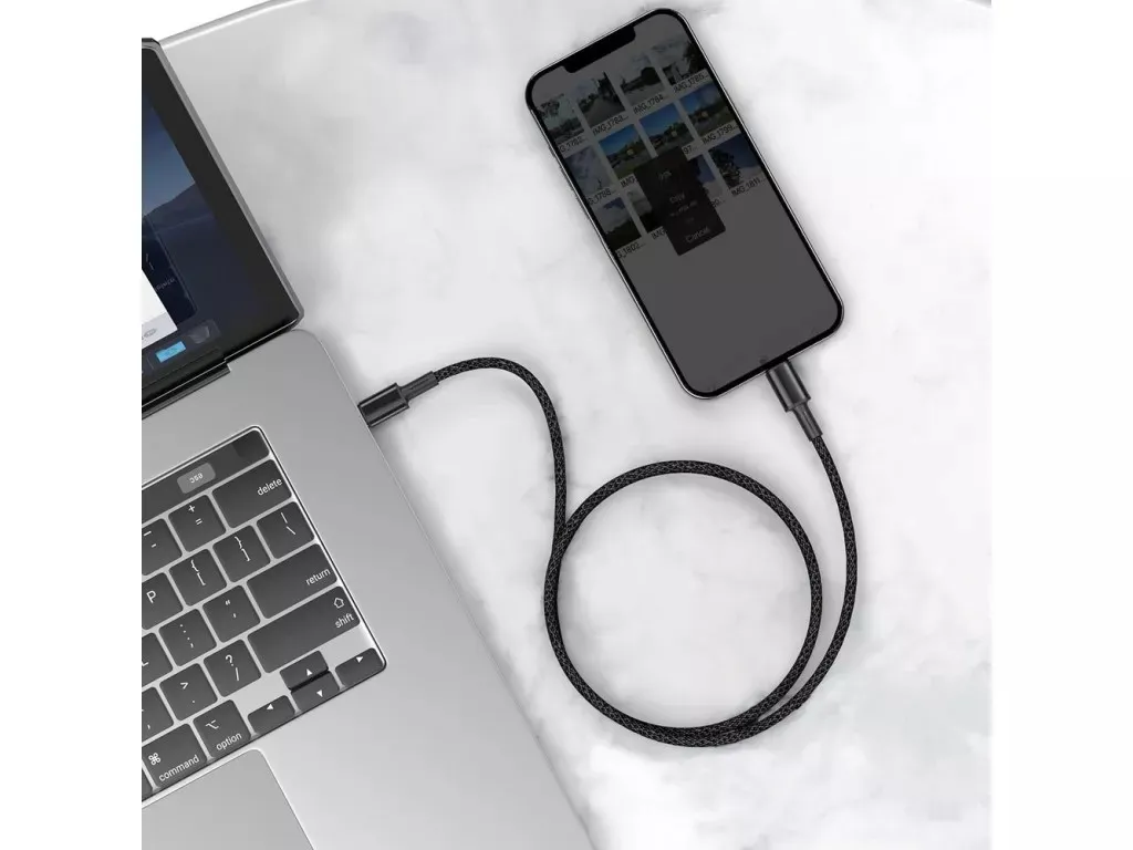 Кабель Baseus USB Type-C - Lightning PD (M/M), 1 м, Black (CATLGD-01) - мініатюра 8