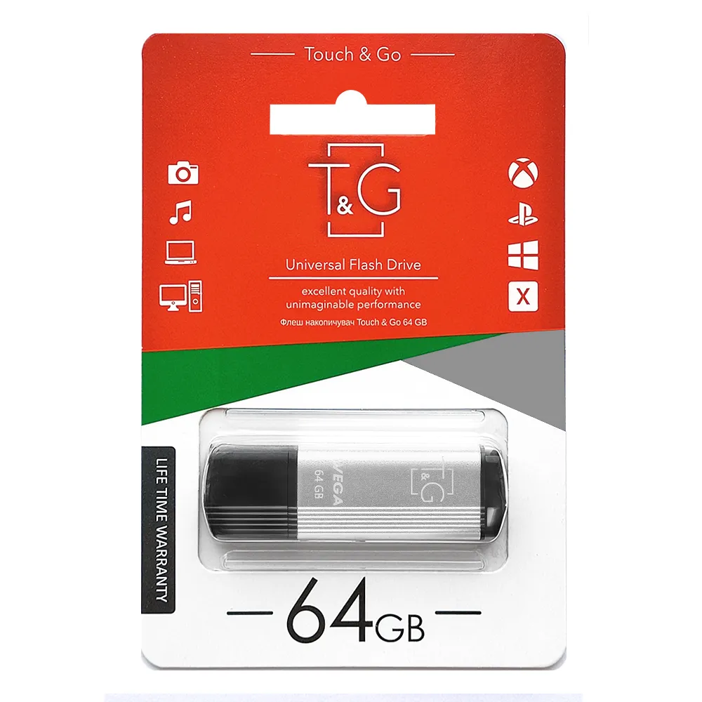 Флеш-накопичувач USB 64GB T&G 121 Vega Series Silver (TG121-64GBSL) - мініатюра 2