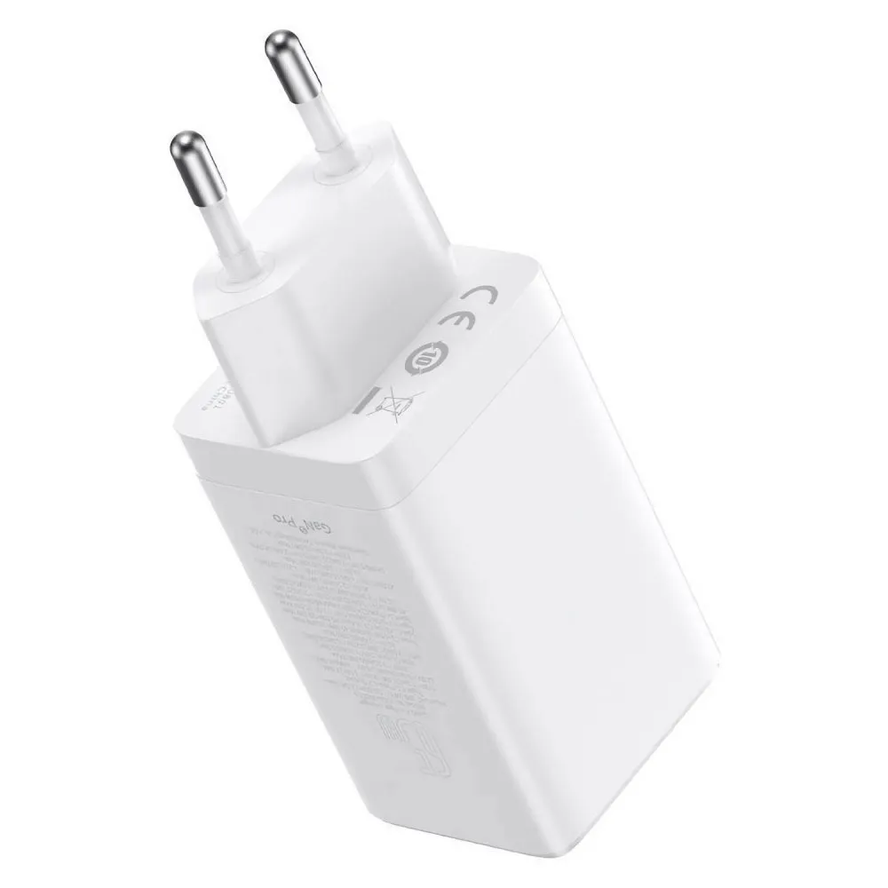 Мережевий зарядний пристрій Baseus GaN5 Pro (3USB, 3.25A) 65W White (CCGP120202) + кабель Type-C to Type-C - мініатюра 3