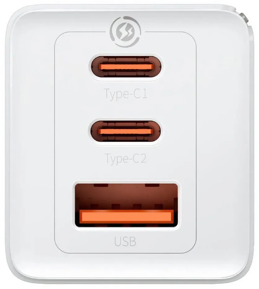 Мережевий зарядний пристрій Baseus GaN5 Pro (3USB, 3.25A) 65W White (CCGP120202) + кабель Type-C to Type-C - мініатюра 5