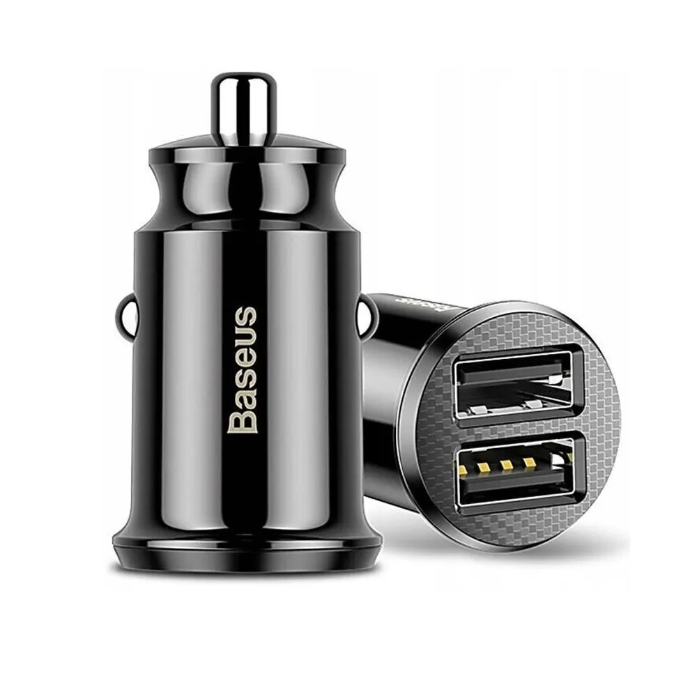 Автомобільний зарядний пристрій Baseus Circular (2USB, 5A) QC3.0 Black (CCALL-YD01) - зображення 1