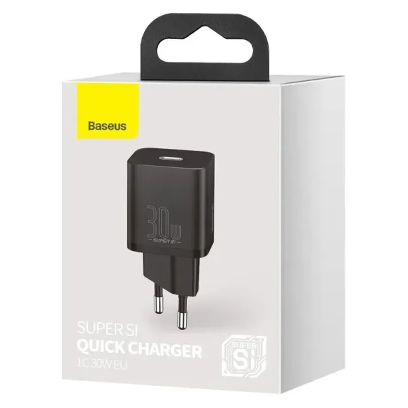Мережевий зарядний пристрій Baseus (1USB-C) 30W Super-Si EU Black (CCSUP-J01) - мініатюра 10
