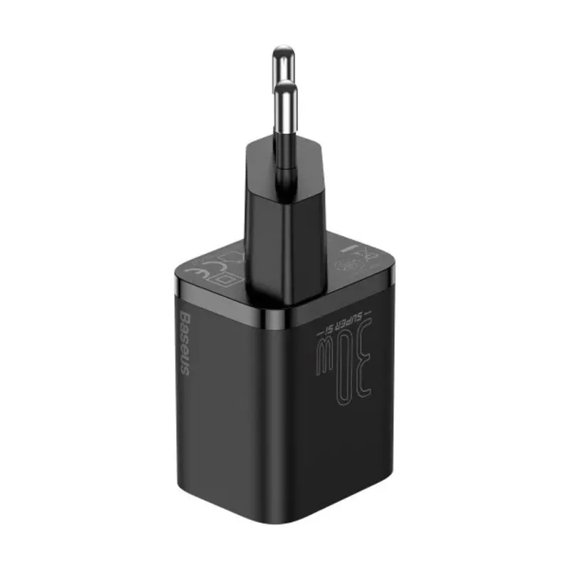Мережевий зарядний пристрій Baseus (1USB-C) 30W Super-Si EU Black (CCSUP-J01) - мініатюра 3