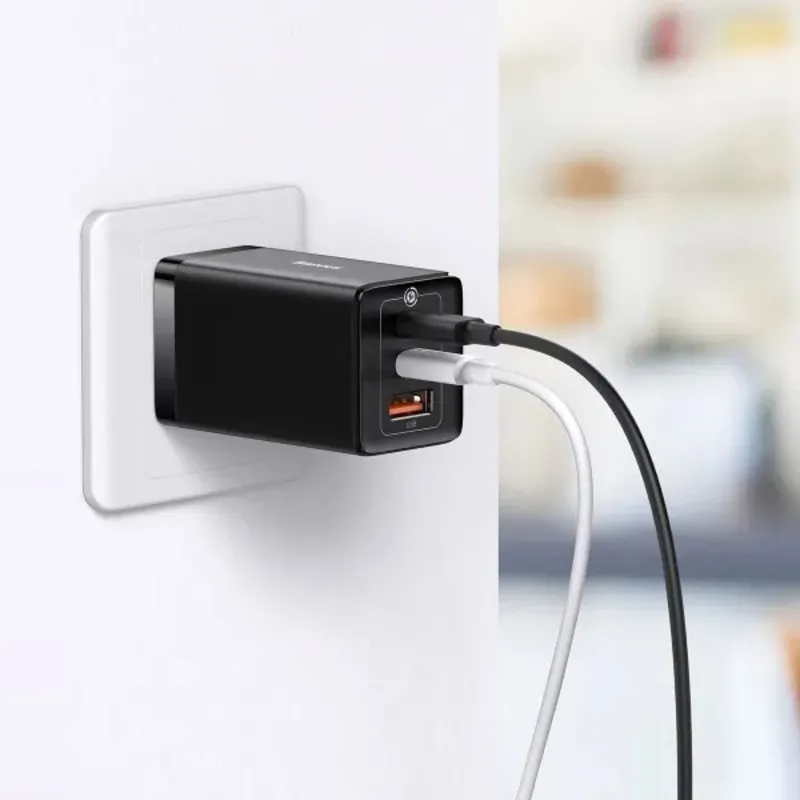 Мережевий зарядний пристрій Baseus GaN5 Pro (3USB, 3.25A) 65W Black (CCGP120201) + кабель Type-C to Type-C - мініатюра 7