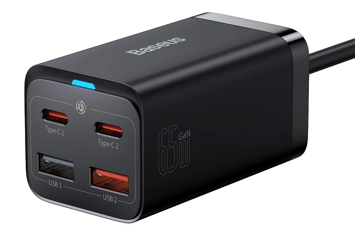 Мережевий зарядний пристрій Baseus GaN3 Pro (2USB+2Type-C) QC3.0 65W Black (CCGP040101) - мініатюра 12