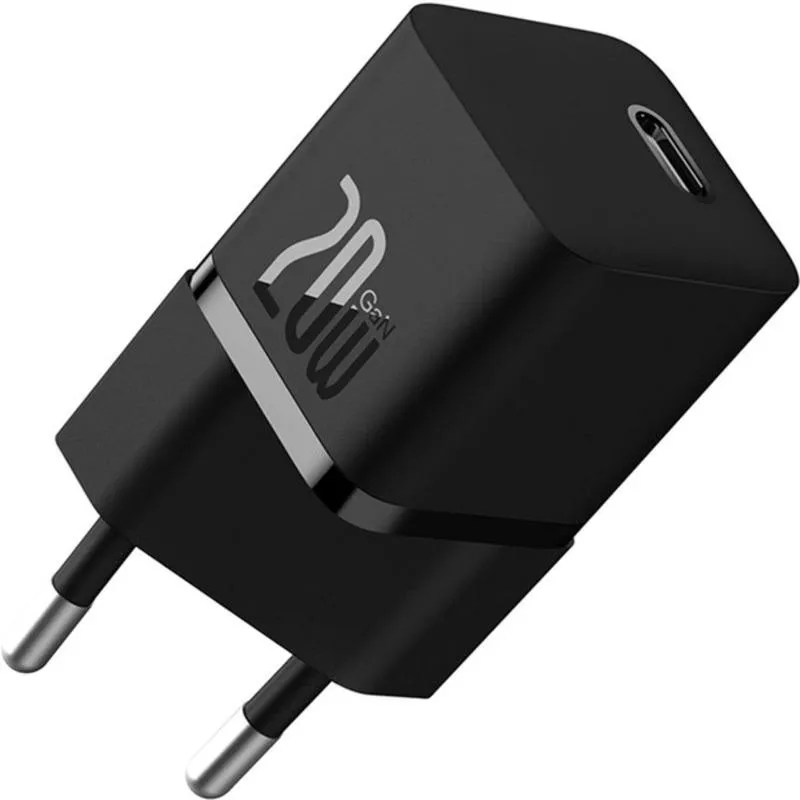 Мережевий зарядний пристрій Baseus GaN5 FC mini 1C (1USB-C) 20W Black (CCGN050101) - мініатюра 2
