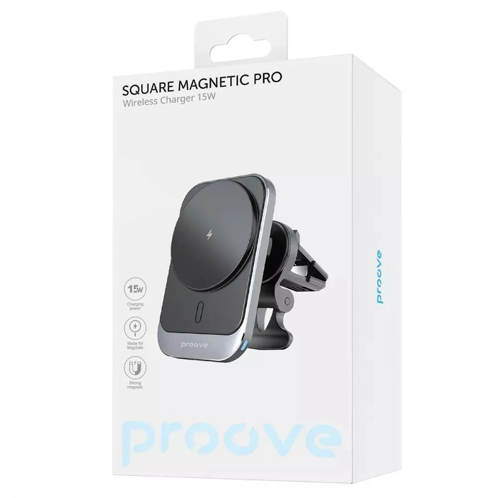 Бездротовий зарядний пристрій Proove Square Magnetic Pro 15W Metallic Gray (WHSP15010004) - мініатюра 2