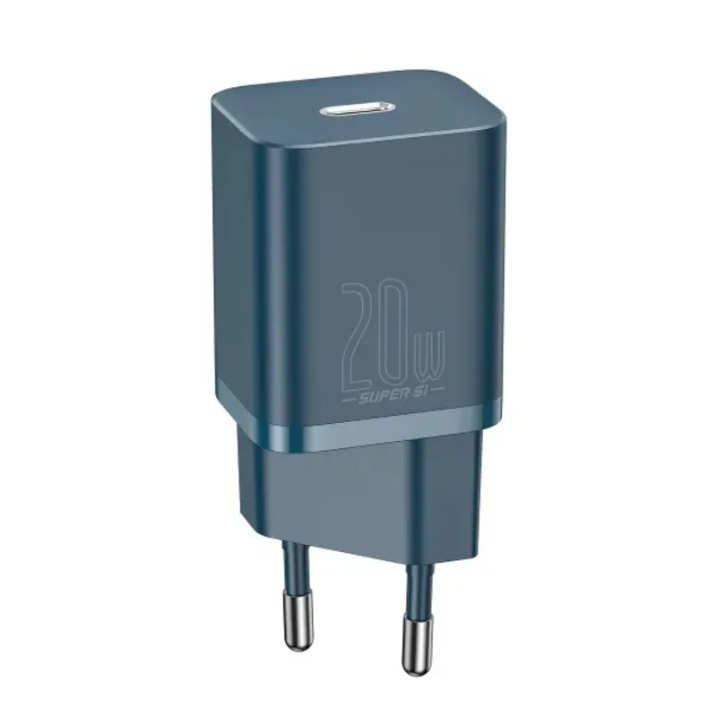 Мережевий зарядний пристрій Baseus Super Si Quick Charger 1C (1USB-C) 20W Blue (CCSUP-B03) - зображення 1
