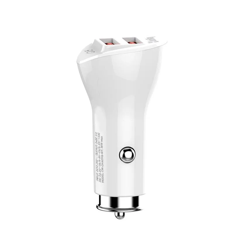 Автомобільний зарядний пристрій ColorWay (2USBх3А, 36W) QC3.0 White (CW-CHA011Q-WT) - зображення 1