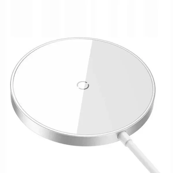 Бездротовий зарядний пристрій Baseus Simple Mini3 Magnetic Wireless Charger 15W Silver (CCJJ040012) - мініатюра 3