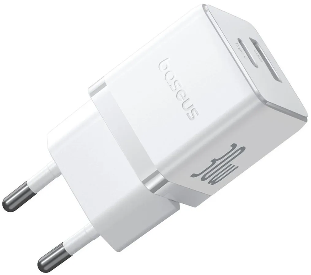 Мережевий зарядний пристрій Baseus Palm FC 30W QC+ PD (1Type-C + 1USB) White (P1011160A213-00) - мініатюра 4