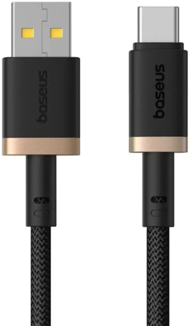 Кабель Baseus USB - USB Type-C (M/M), 60W, 2 м Black/Gold - мініатюра 2