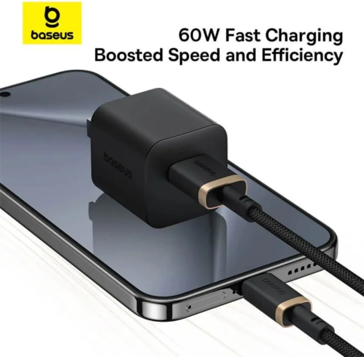 Кабель Baseus USB - USB Type-C (M/M), 60W, 2 м Black/Gold - мініатюра 5