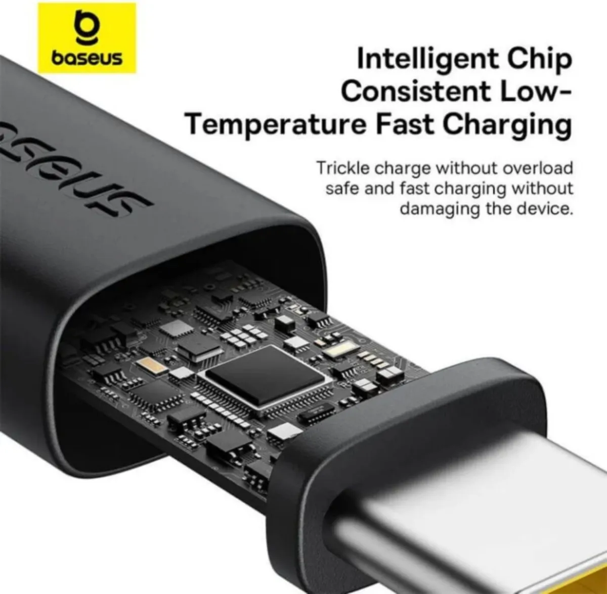 Кабель Baseus USB - USB Type-C (M/M), 60W, 2 м Black/Gold - мініатюра 7
