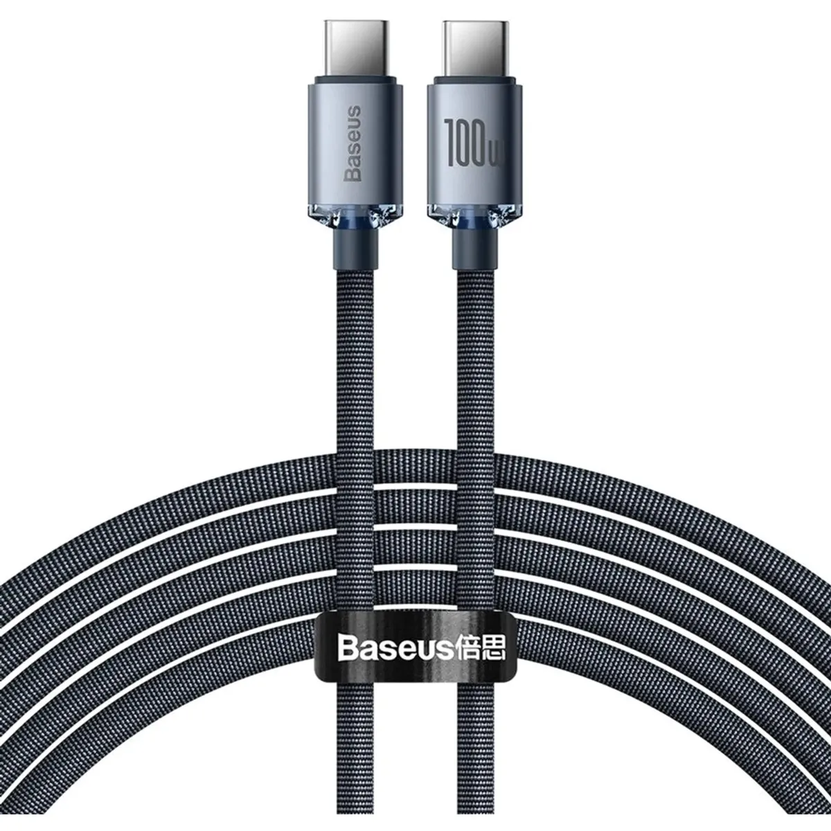 Кабель Baseus Crystal Shine USB Type-C - USB Type-C (M/M), 100W, 1.2 м Black (CAJY000601) - зображення 1