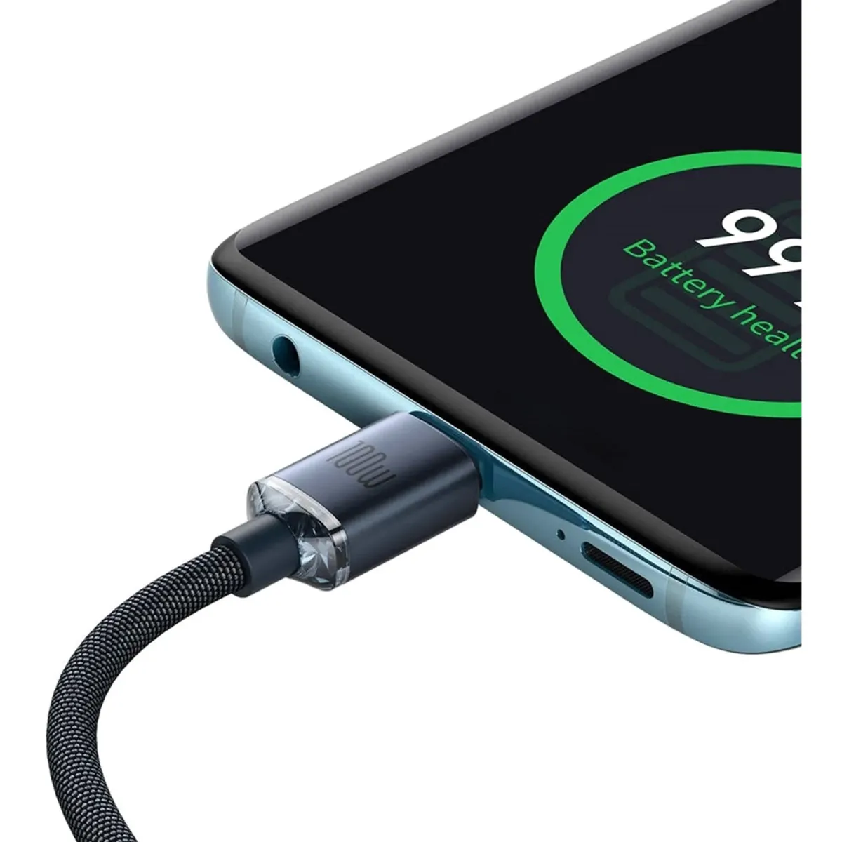 Кабель Baseus Crystal Shine USB Type-C - USB Type-C (M/M), 100W, 1.2 м Black (CAJY000601) - мініатюра 6