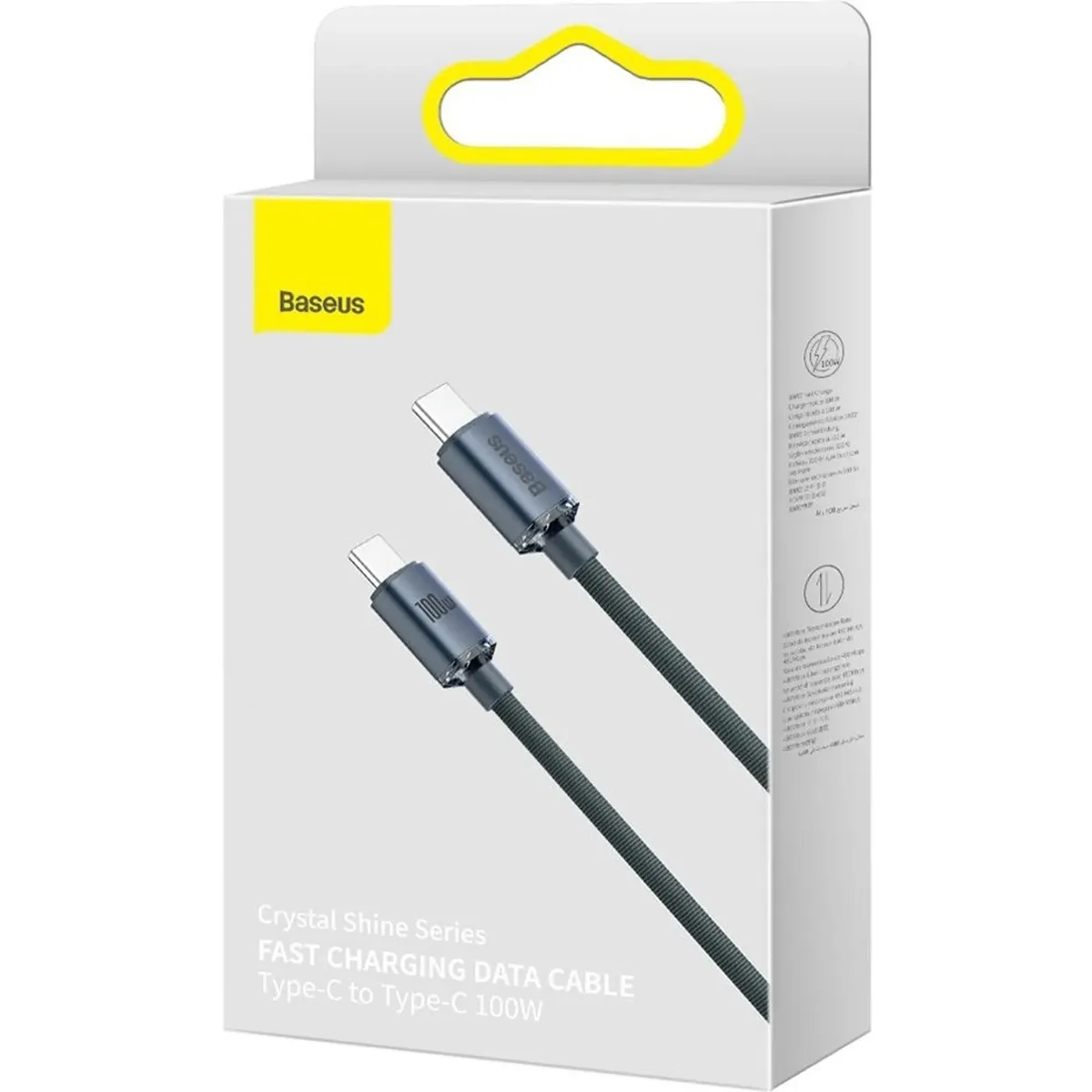Кабель Baseus Crystal Shine USB Type-C - USB Type-C (M/M), 100W, 1.2 м Black (CAJY000601) - мініатюра 7